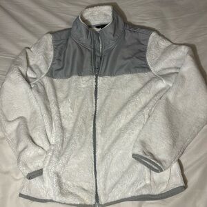 Emily B White Fleece Zip Up Jacket Size M